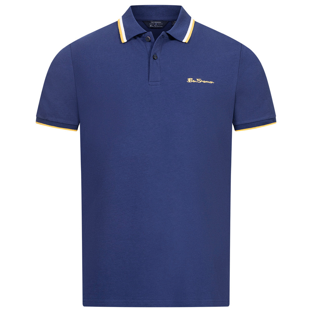 BEN SHERMAN Twin Tipped Herren Polo-Shirt 0076270NR-TwilightDenim