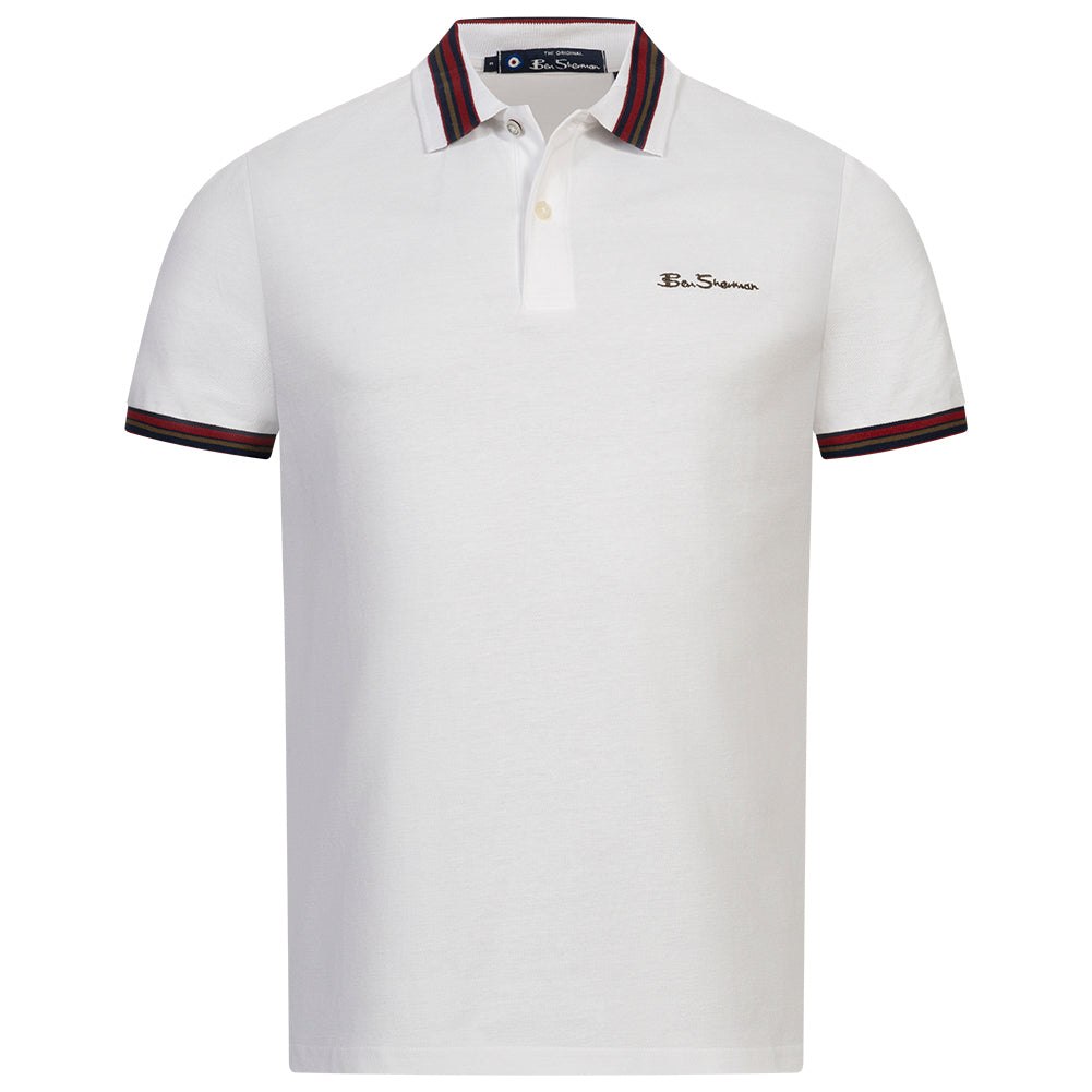 BEN SHERMAN House Collar Herren Polo-Shirt 0078169NR-WHITE