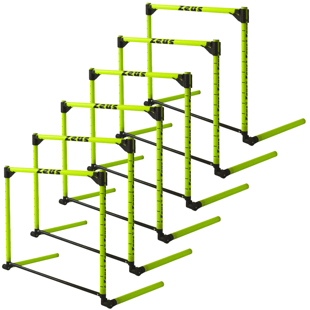 Zeus Valla de entrenamiento ajustable altura 10-60 cm Pack de 6