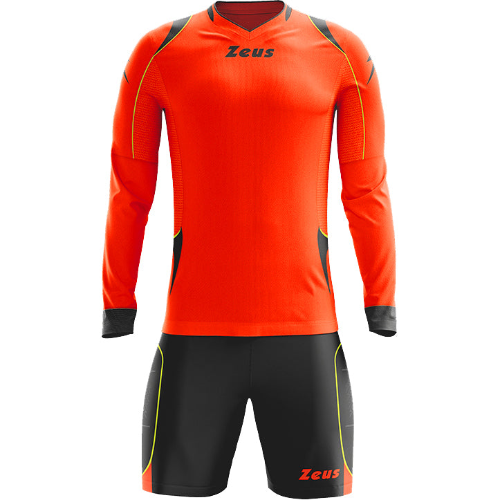 Zeus Paros Conjunto de portero Camiseta de manga larga con pantalones cortos Naranja neÃ³n
