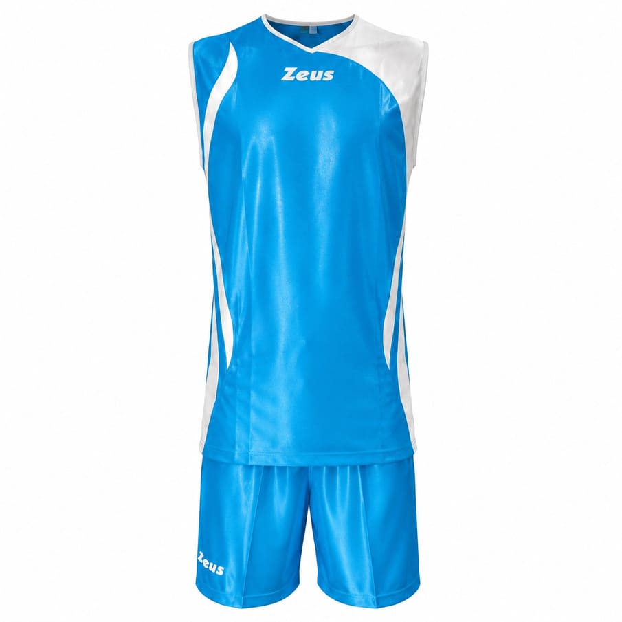 Zeus Kit Saett Herren Basketball Trikot + Shorts royal/bianco
