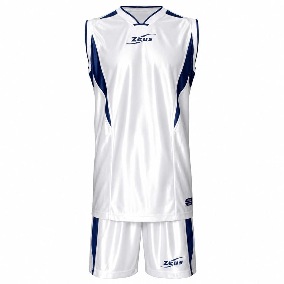 Zeus Kit Sante Basketball Trikot + Shorts bianco/blu