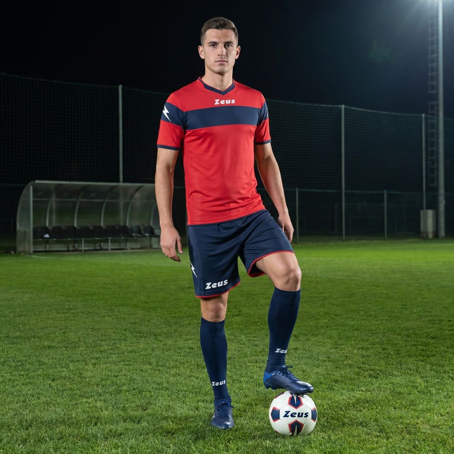 Zeus Kit Apollo Trikot-Set + Shorts 2-teilig rosso/blu