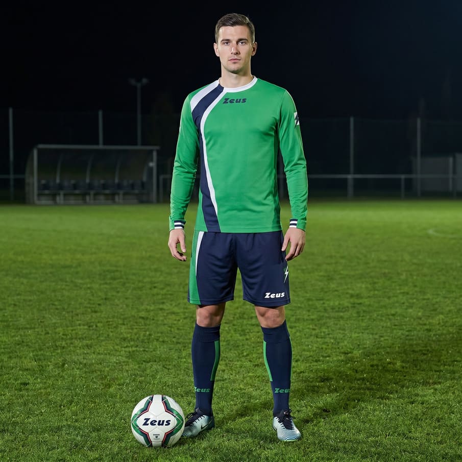Zeus Kit Spagna Trikot-Set + Shorts 2-tlg. Ml verde/blu