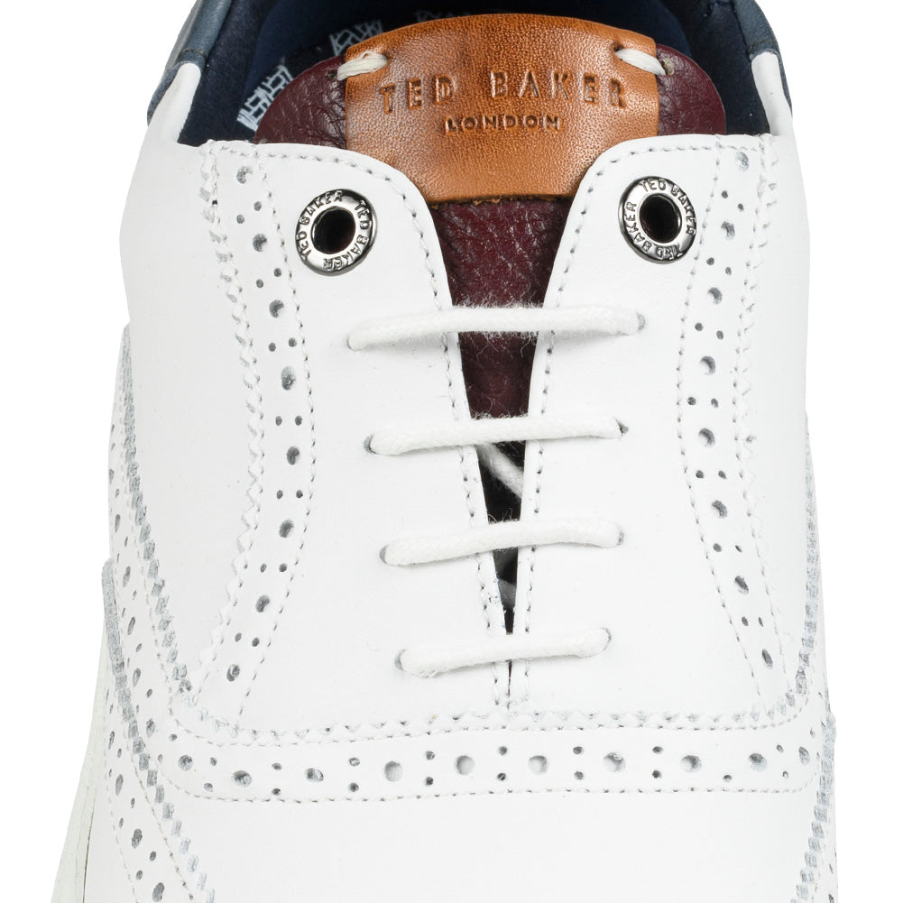 TED BAKER Dennton Cupsole Herren Leder Schuhe 243218-WHITE
