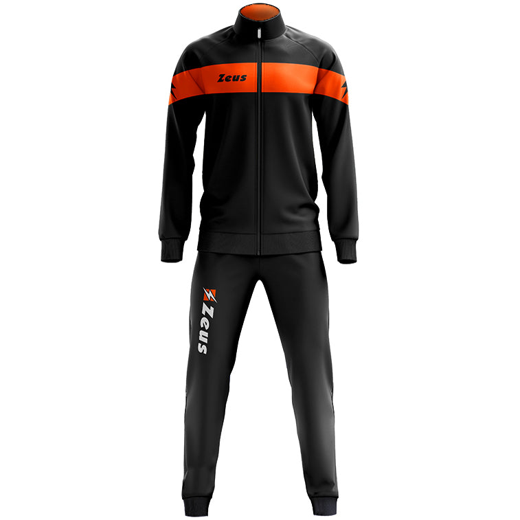 Zeus Tuta Apollo Hombre ChÃ¡ndal Negro NeÃ³n Naranja