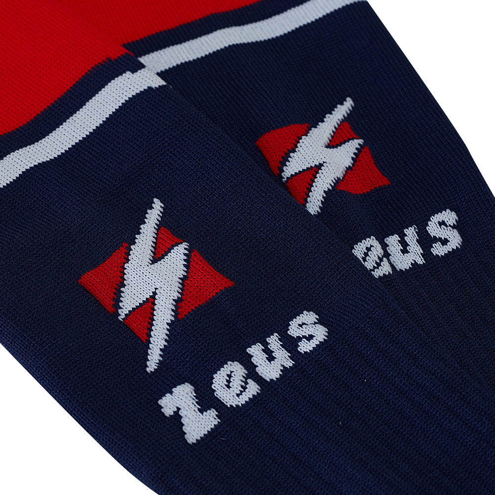 Zeus Calza United Medias de fÃºtbol rojo marino