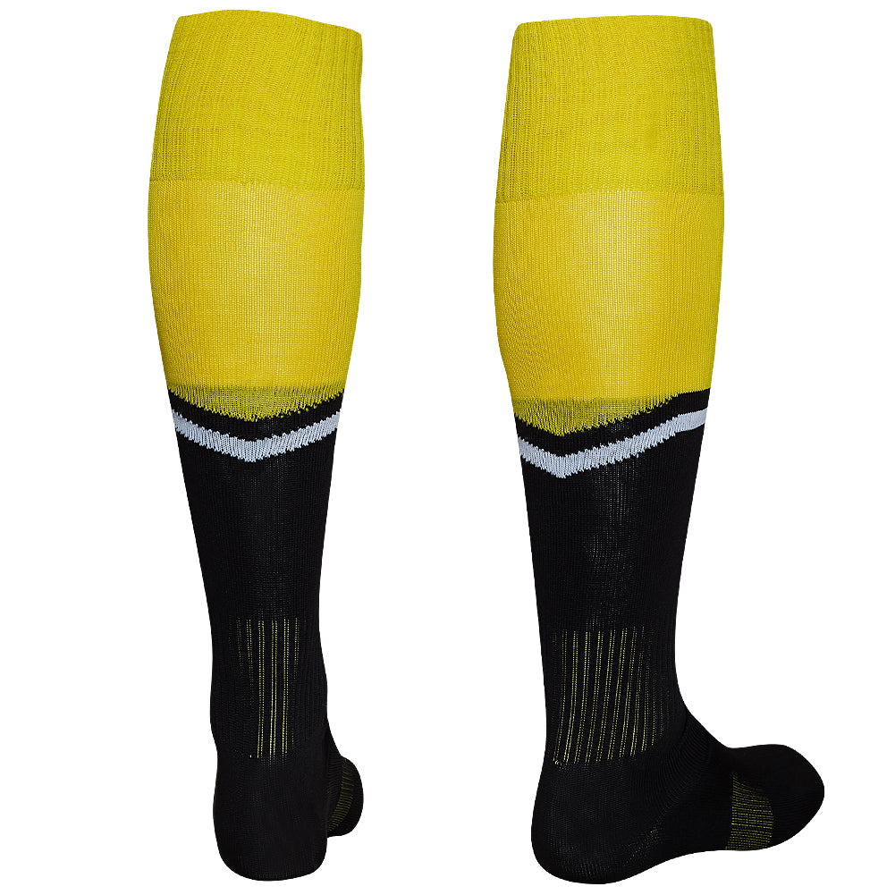 Zeus Calza United Medias de fÃºtbol negro amarillo
