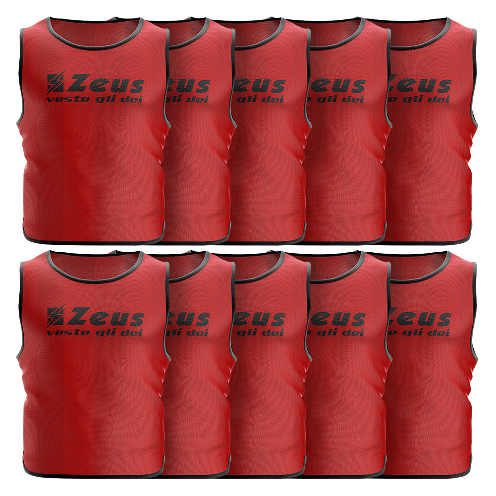 Zeus Pack de 10 Peto de entrenamiento rojo
