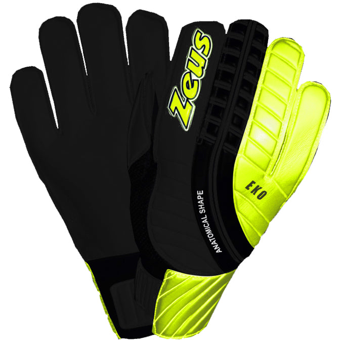 Zeus Eko Guantes de portero negro amarillo neÃ³n