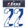 Zeus NÃºmeros termoadhesivos 1-22 mitad senior de 25cm royal blue – Einheitsgröße