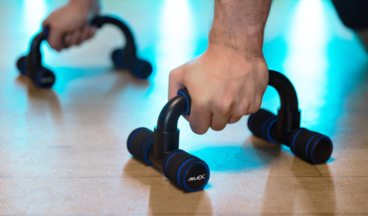 JELEX Gain Hard Push Up Bar Agarres para flexiones negro azul