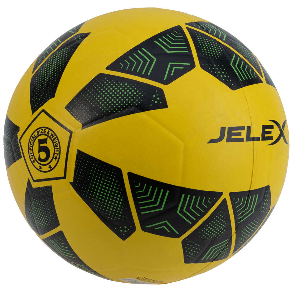 JELEX Bolzplatzheld BalÃ³n de fÃºtbol de goma negro-amarillo