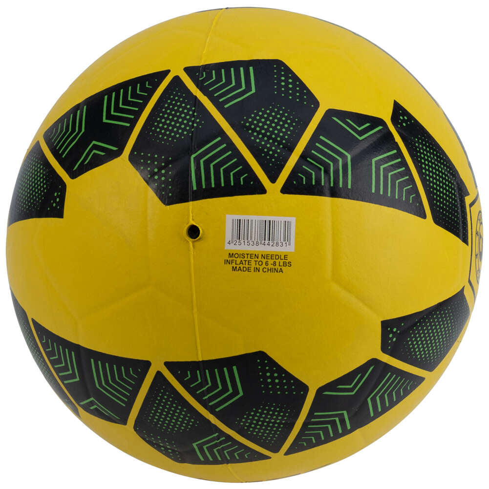 JELEX Bolzplatzheld BalÃ³n de fÃºtbol de goma negro-amarillo