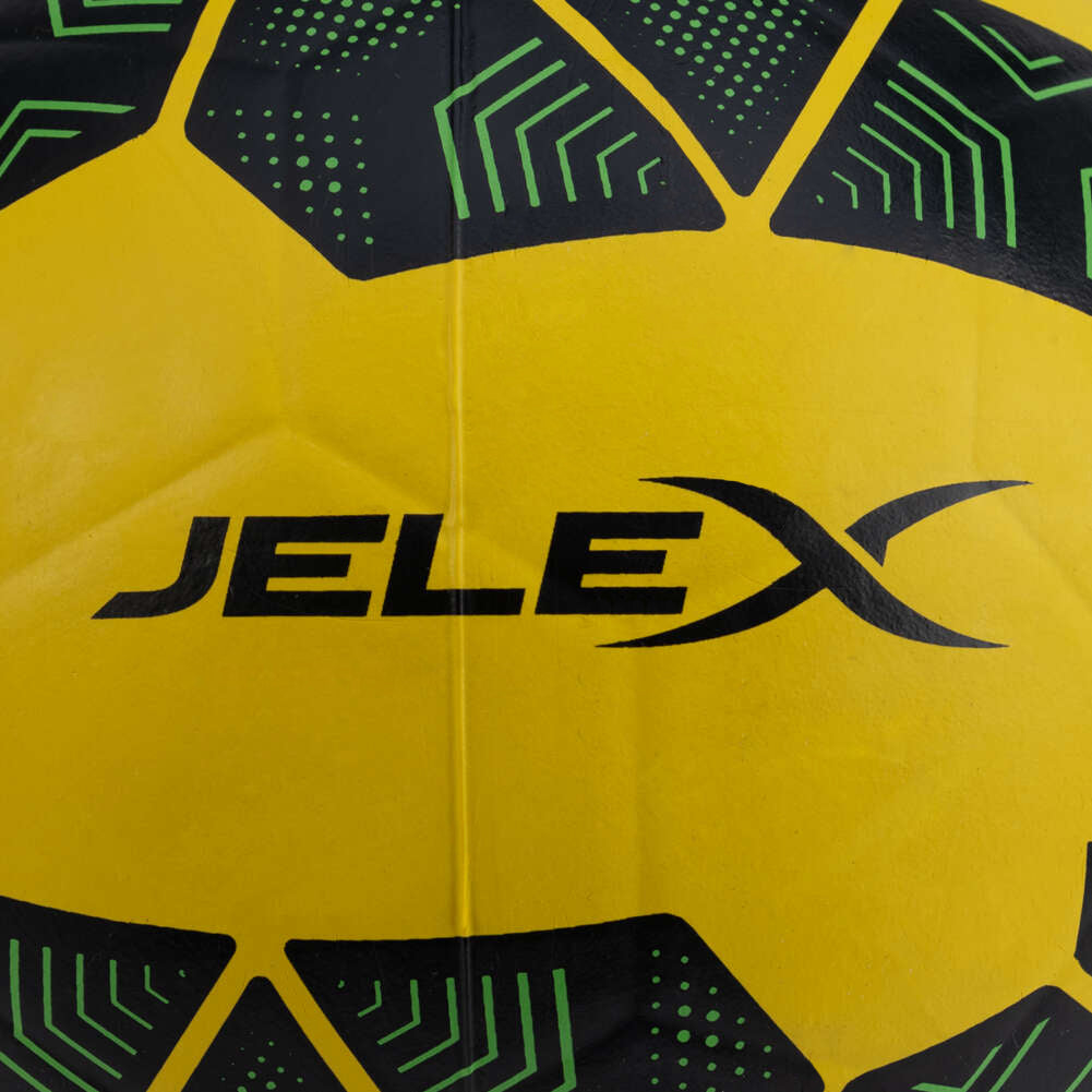 JELEX Bolzplatzheld BalÃ³n de fÃºtbol de goma negro-amarillo