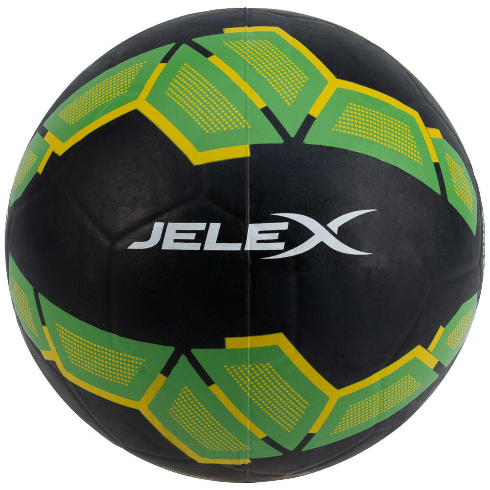 JELEX Bolzplatzheld BalÃ³n de fÃºtbol de goma negro-verde