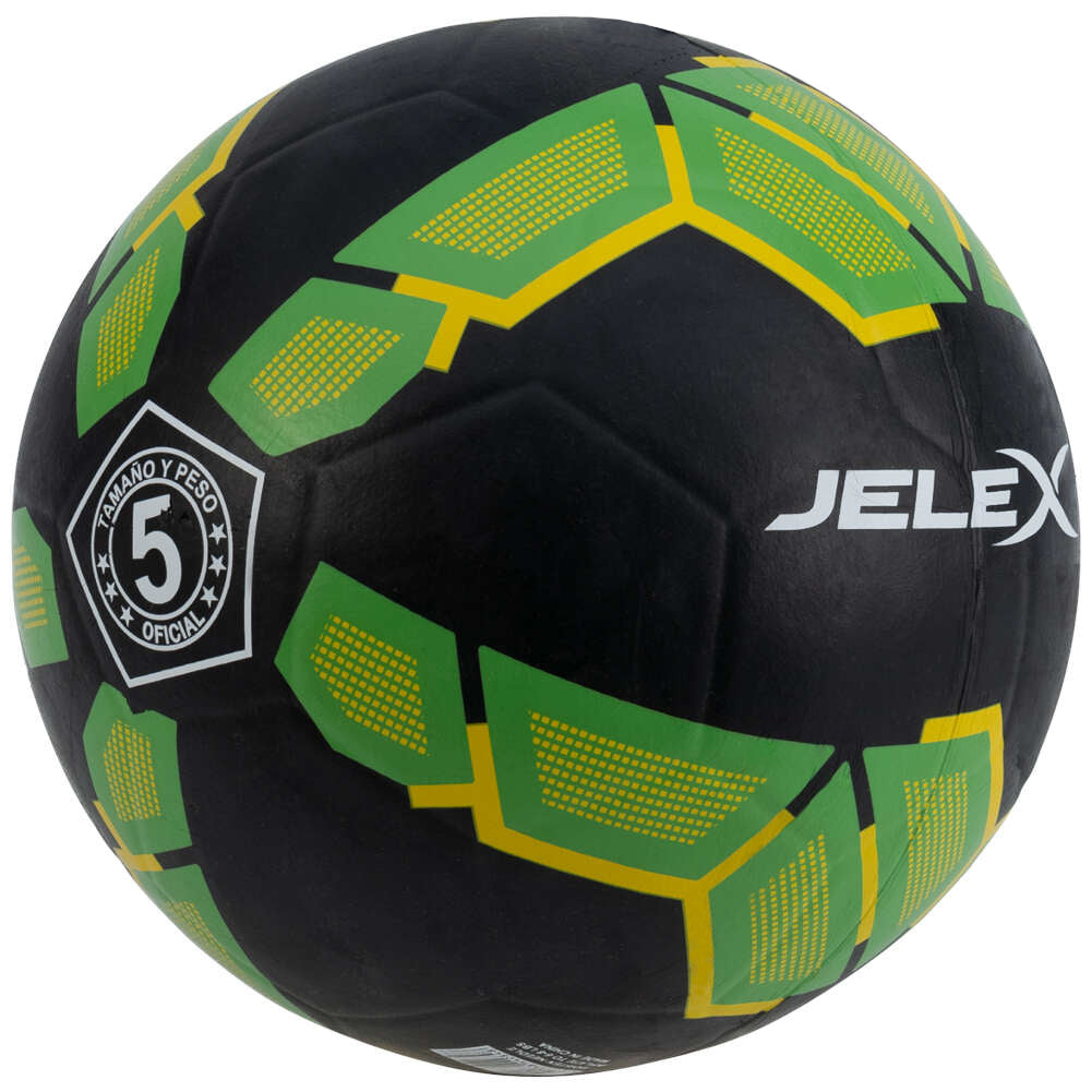 JELEX Bolzplatzheld BalÃ³n de fÃºtbol de goma negro-verde