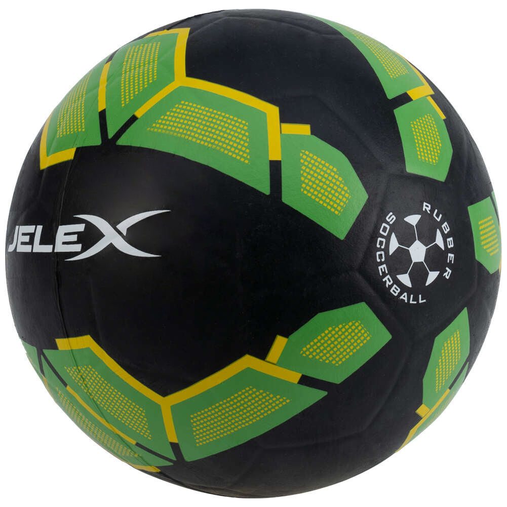 JELEX Bolzplatzheld BalÃ³n de fÃºtbol de goma negro-verde