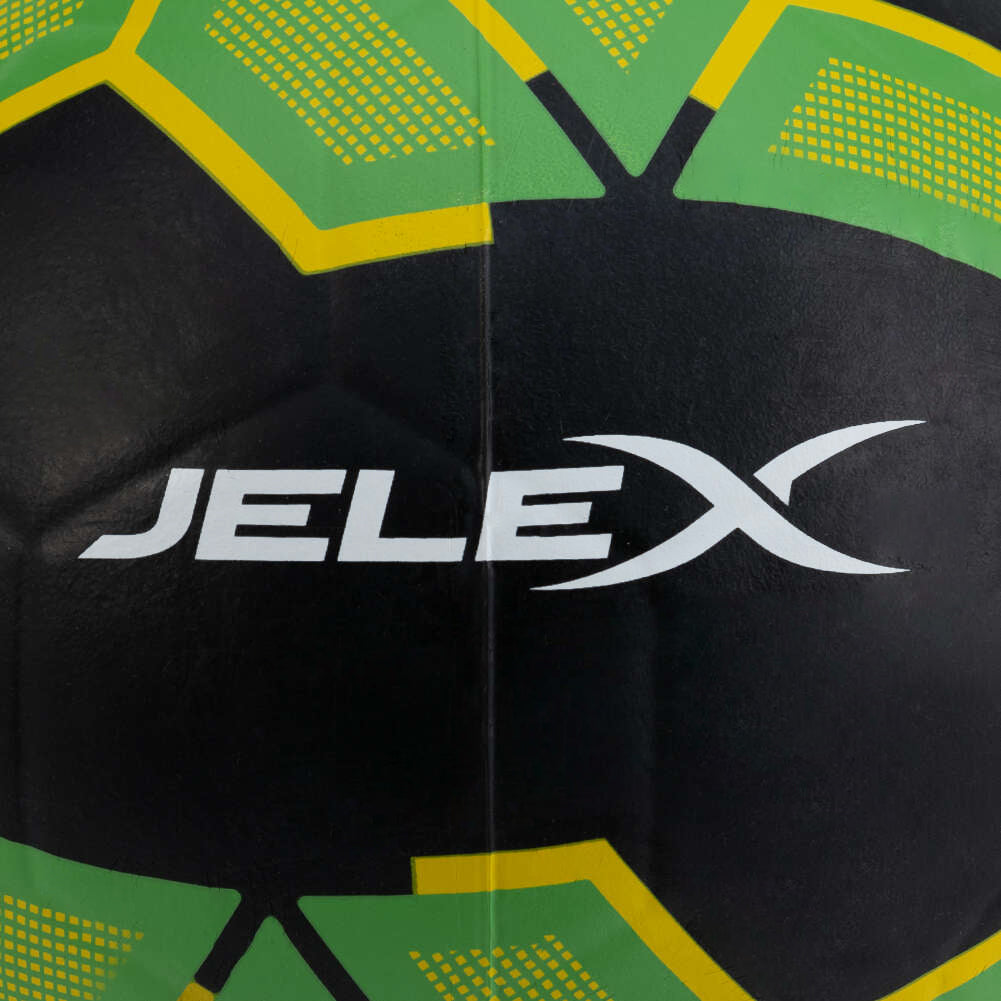 JELEX Bolzplatzheld BalÃ³n de fÃºtbol de goma negro-verde