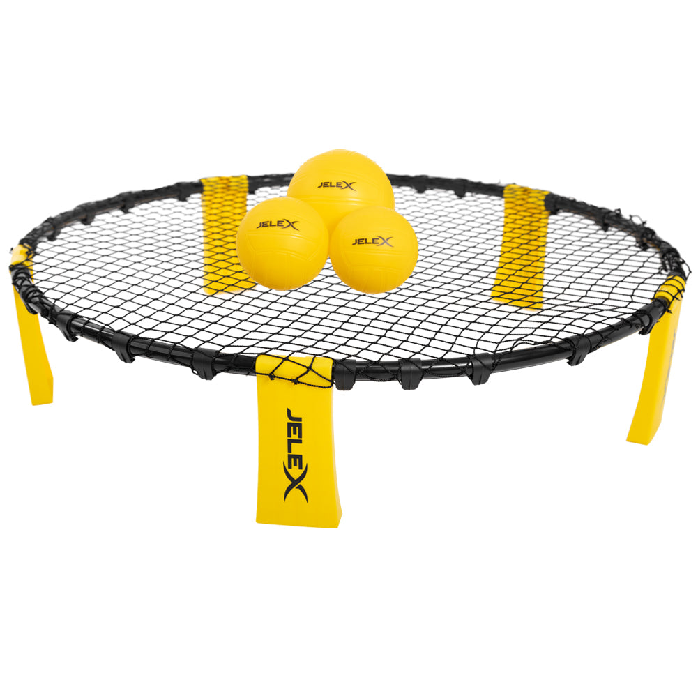 JELEX "Smash" Roundnet 6er-Set mit 3 Bällen gelb