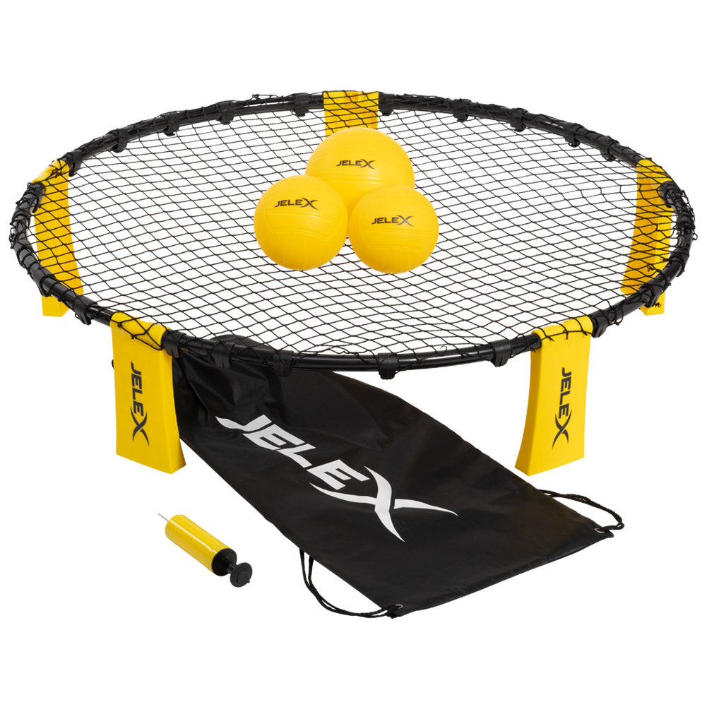 JELEX "Smash" Roundnet 6er-Set mit 3 Bällen gelb