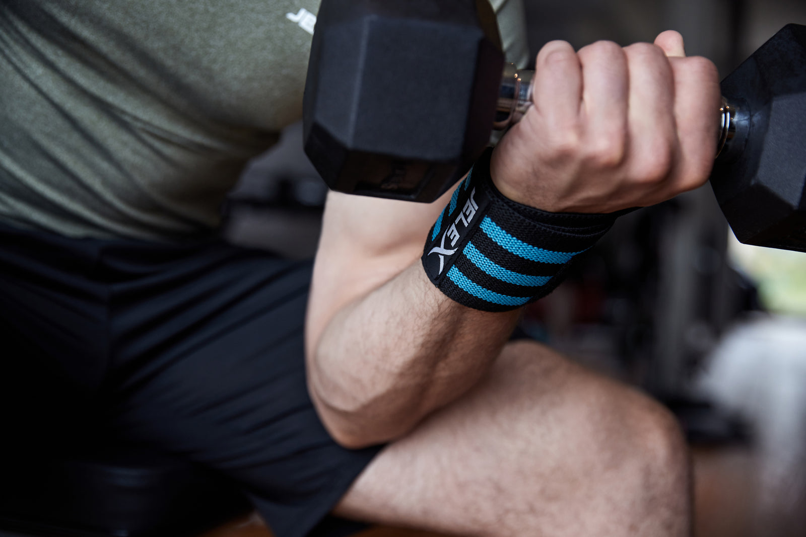 JELEX Strong MuÃ±equeras de fitness negro-azul