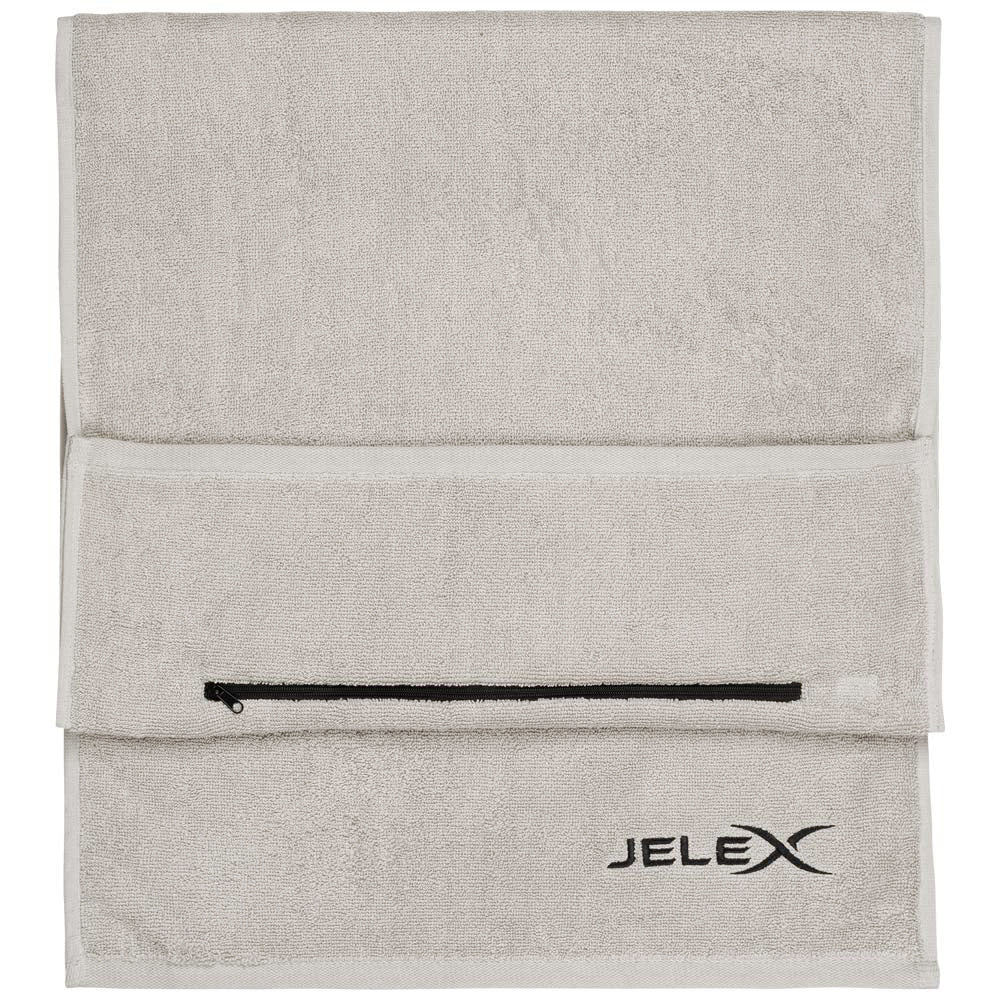 JELEX "100FIT" Toalla de fitness con bolsillo gris