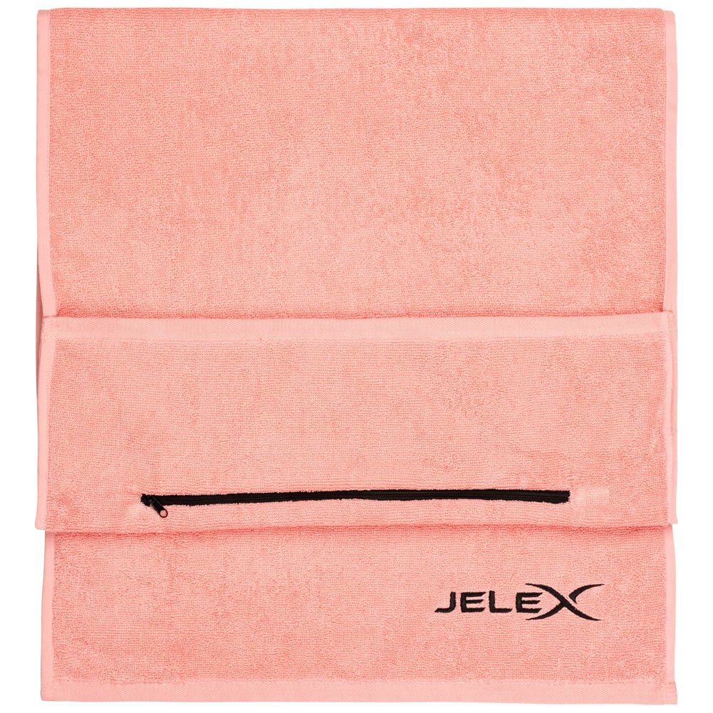 JELEX "100FIT" Toalla de fitness con bolsillo rosa
