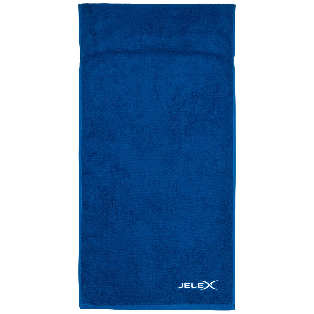 JELEX "100FIT" Toalla de fitness con bolsillo azul real