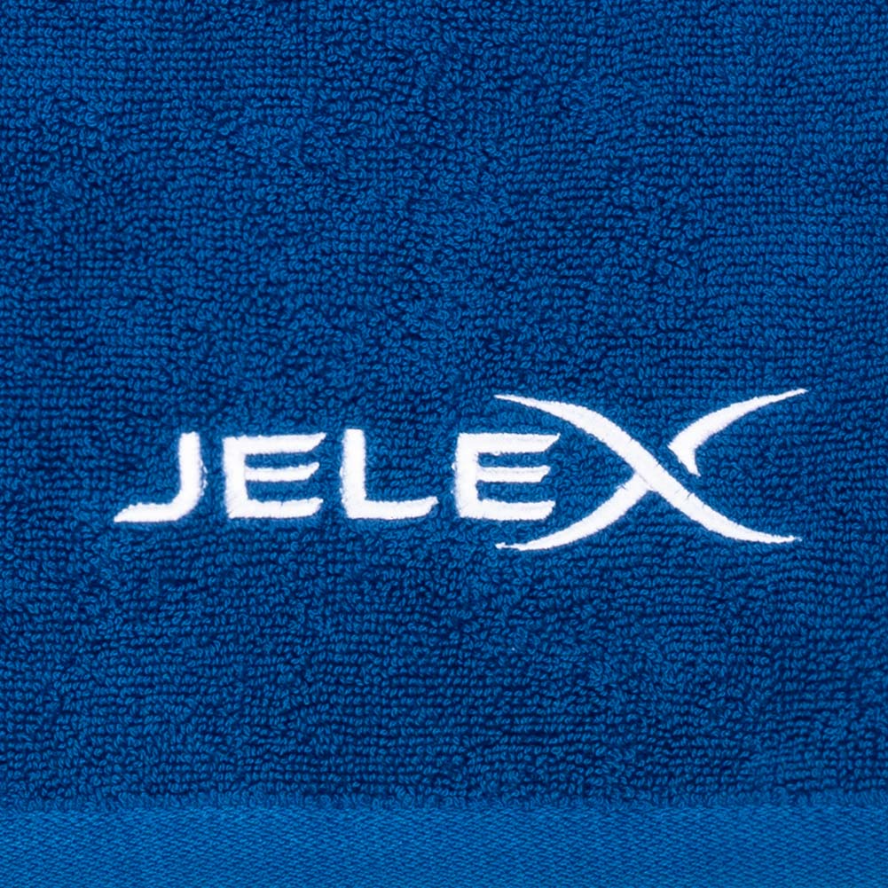 JELEX "100FIT" Toalla de fitness con bolsillo azul real