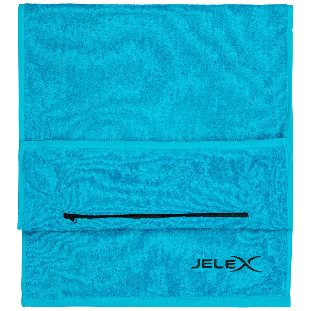 JELEX "100FIT" Toalla de fitness con bolsillo turquesa
