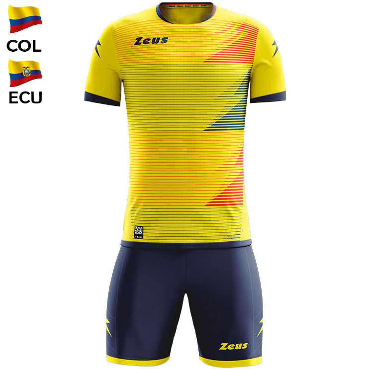 Zeus Mundial Teamwear Set Trikot mit Shorts gelb royal rot