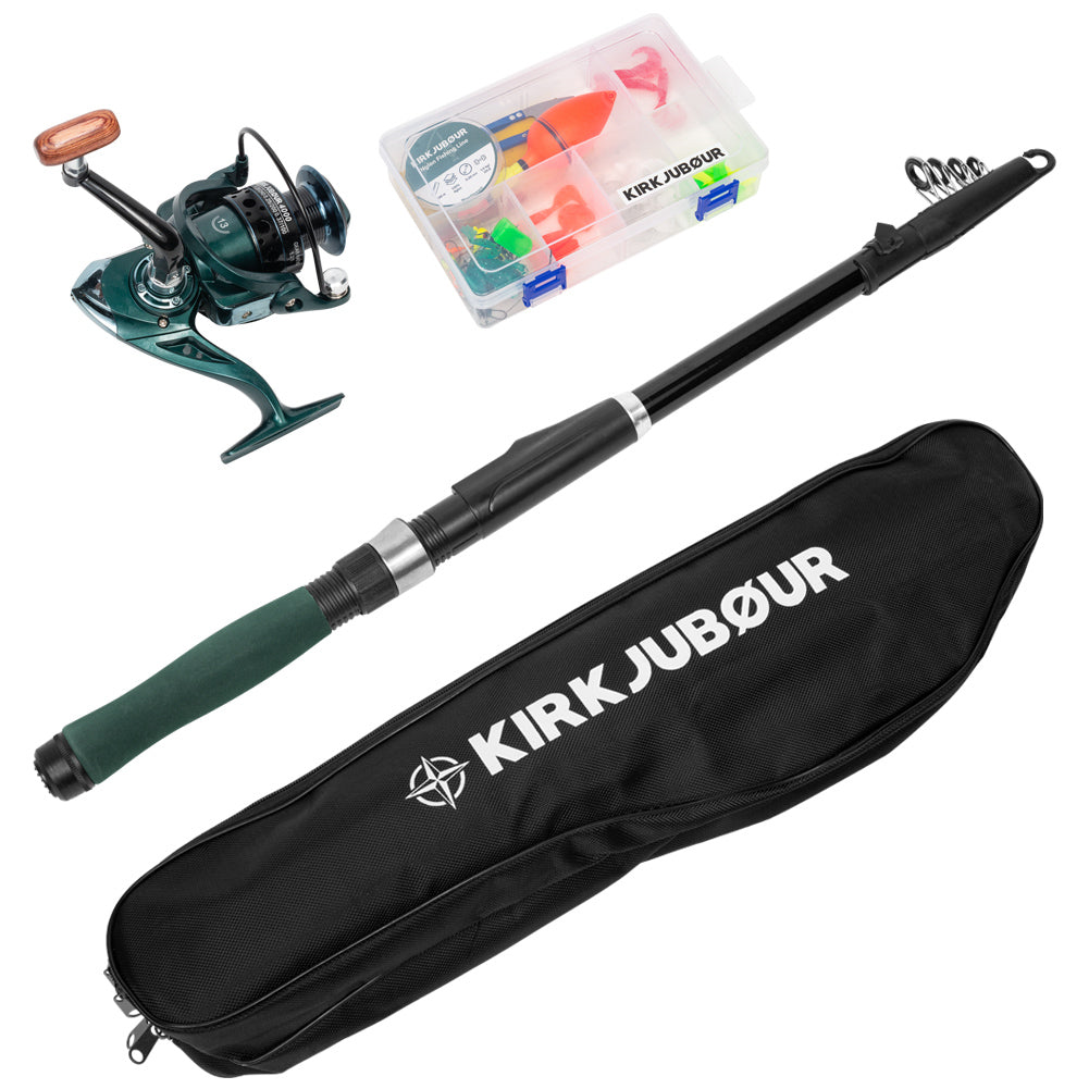 KIRKJUBÃUR Â® "Agnatha" Set de caÃ±a de pescar telescÃ³pica 2,10 m