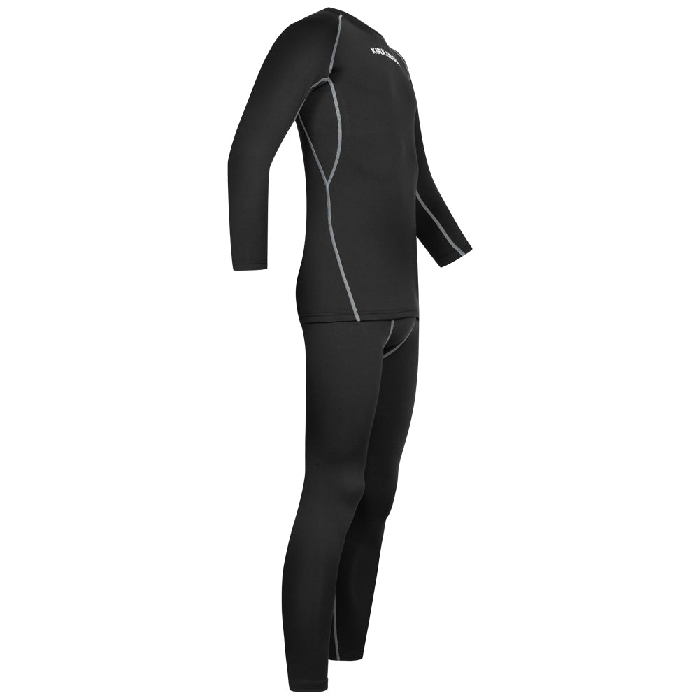 KIRKJUBÃUR Â® "Hafjall" Hombre Conjunto de ropa interior tÃ©rmica 2 piezas negro
