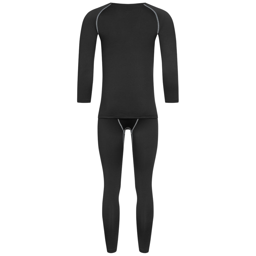 KIRKJUBÃUR Â® "Hafjall" Hombre Conjunto de ropa interior tÃ©rmica 2 piezas negro