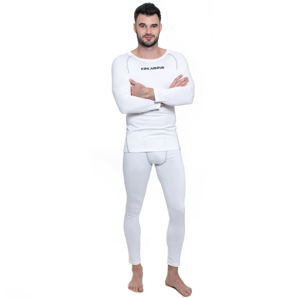 KIRKJUBÃUR Â® "Hafjall" Hombre Conjunto de ropa interior tÃ©rmica 2 piezas blanco