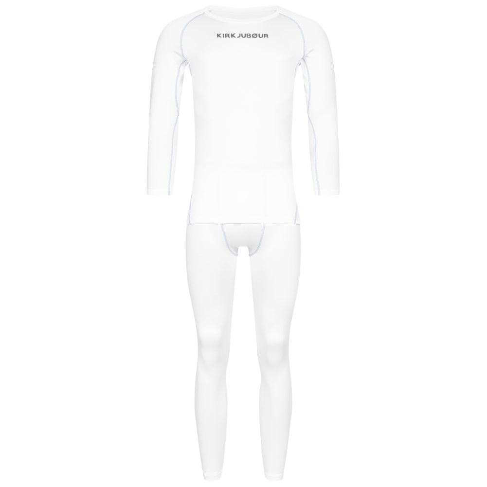 KIRKJUBÃUR Â® "Hafjall" Hombre Conjunto de ropa interior tÃ©rmica 2 piezas blanco
