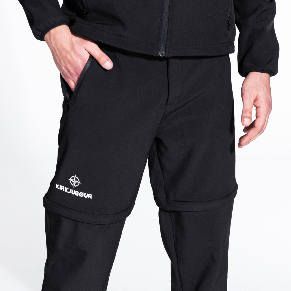 KIRKJUBØUR® Zip-Off Herren 2-in-1 Trekking Wanderhose schwarz