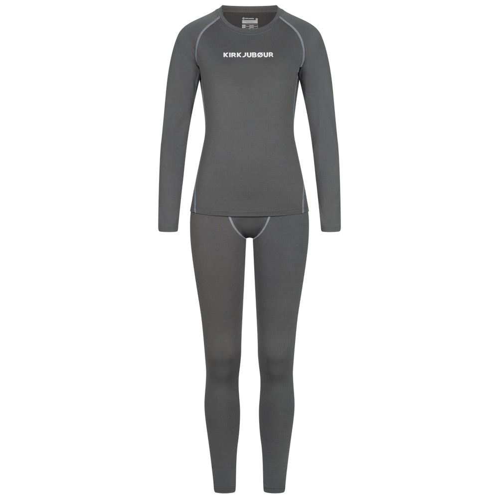 KIRKJUBØUR® "Hafjall" Damen Thermounterwäsche Set 2-tlg. grau