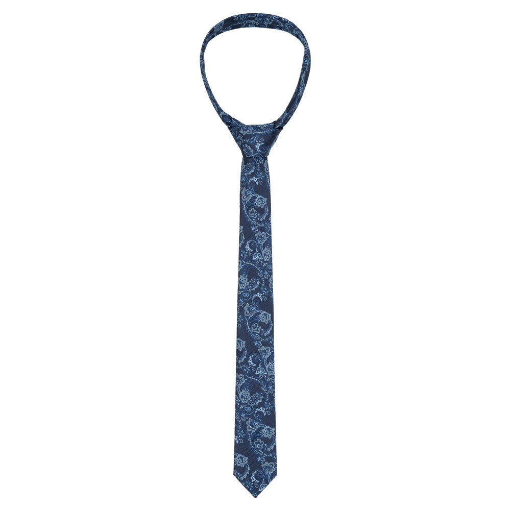 Lambretta Paisley Herren Strickkrawatte und Einstecktuch LAMAW2314-NAVY