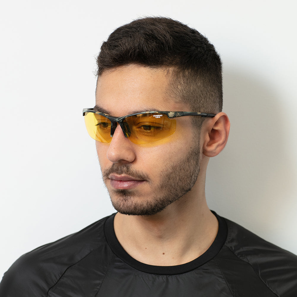 LEANDRO LIDO Power Gafas de sol deportivas camuflaje/amarillo