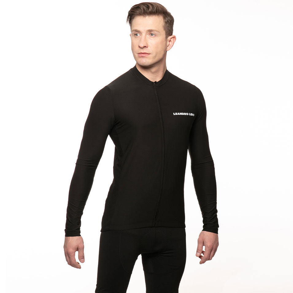 LEANDRO LIDO "Procida " Herren Radsport Langarm Trikot schwarz