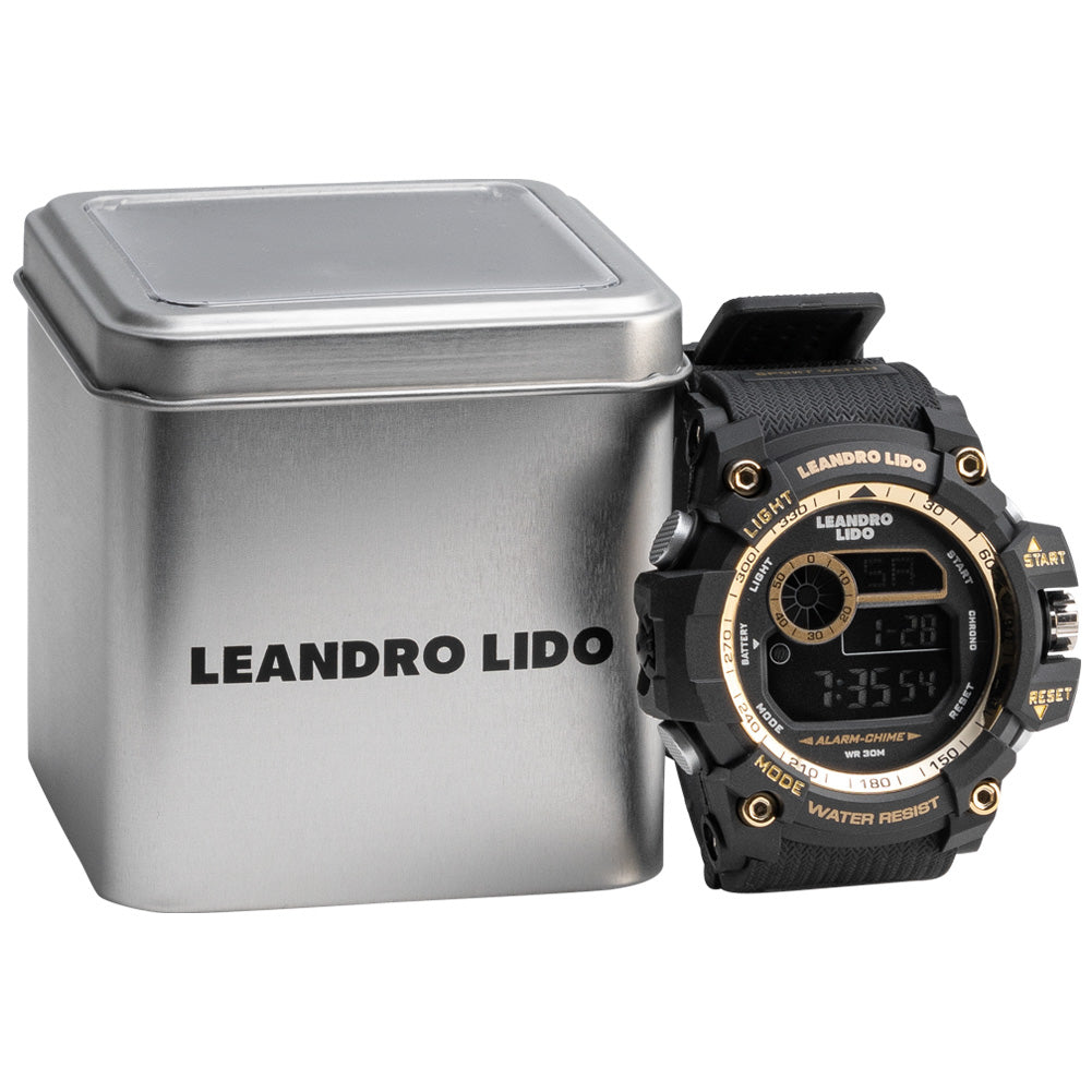 LEANDRO LIDO "Genua" Unisex Reloj deportivo oro negro