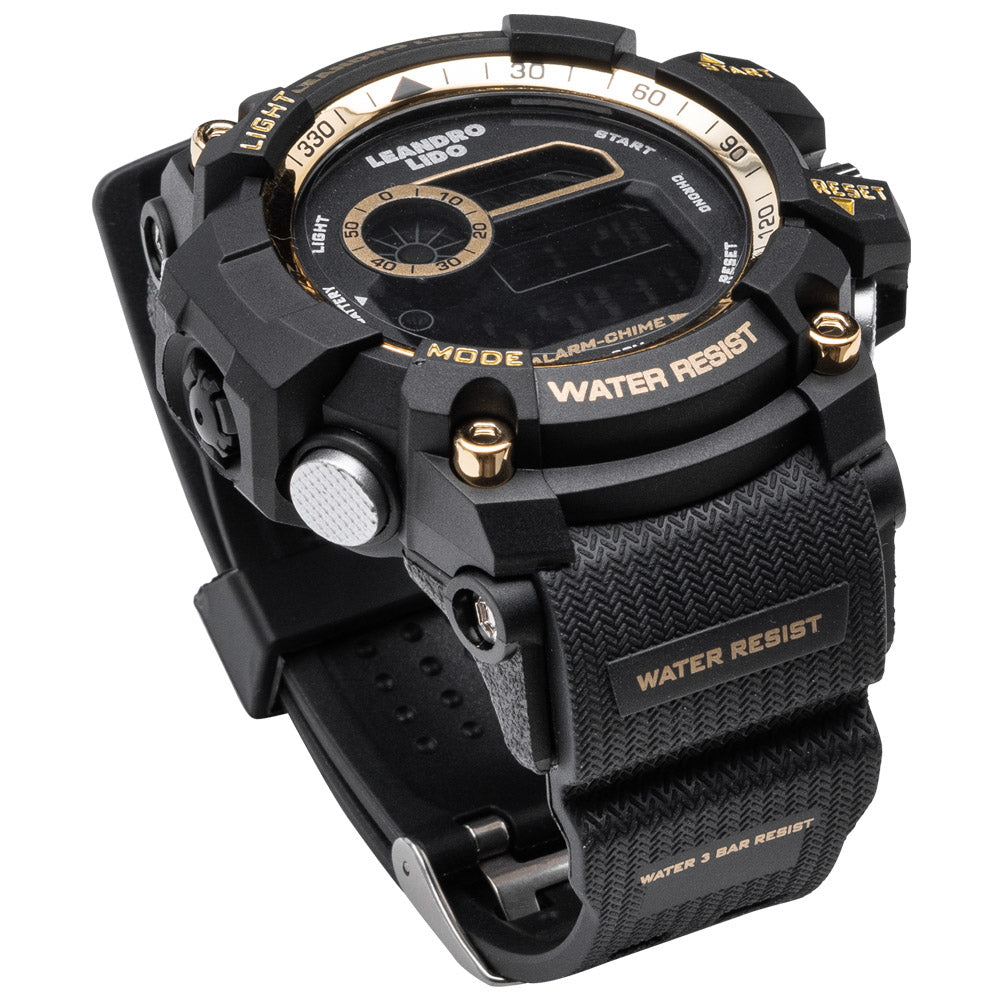 LEANDRO LIDO "Genua" Unisex Reloj deportivo oro negro