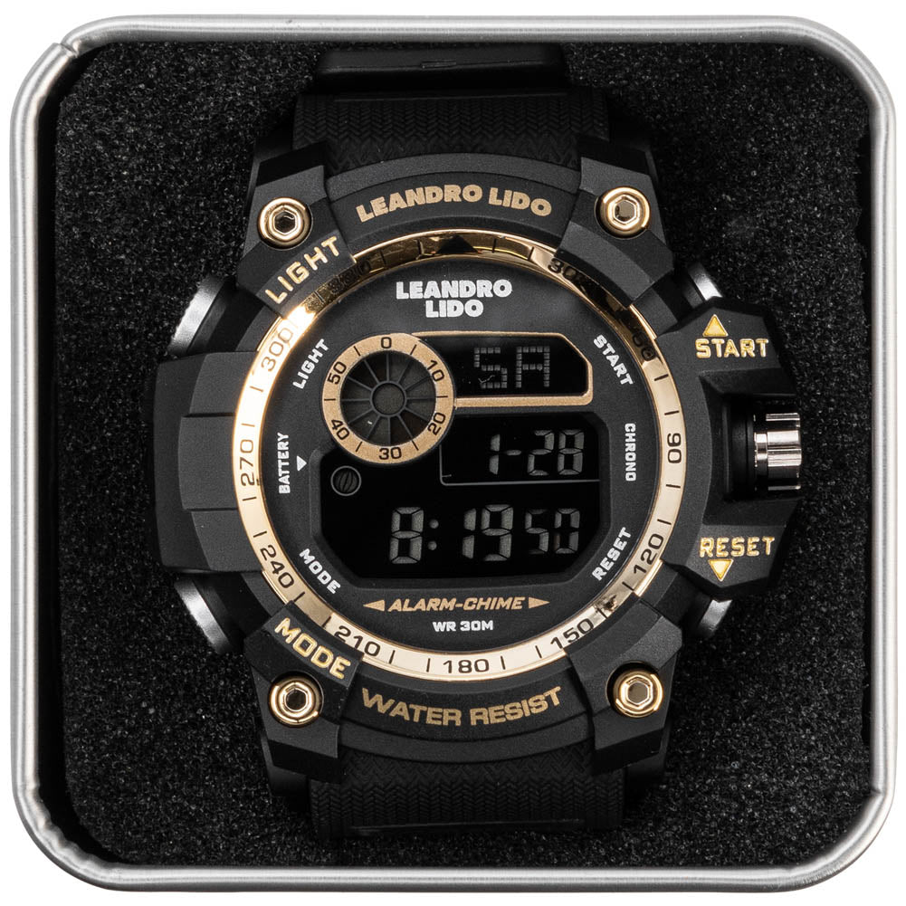 LEANDRO LIDO "Genua" Unisex Reloj deportivo oro negro
