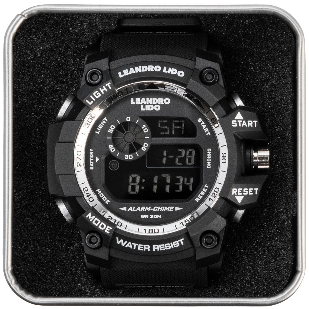 LEANDRO LIDO "Monza" Unisex Reloj deportivo negro blanco