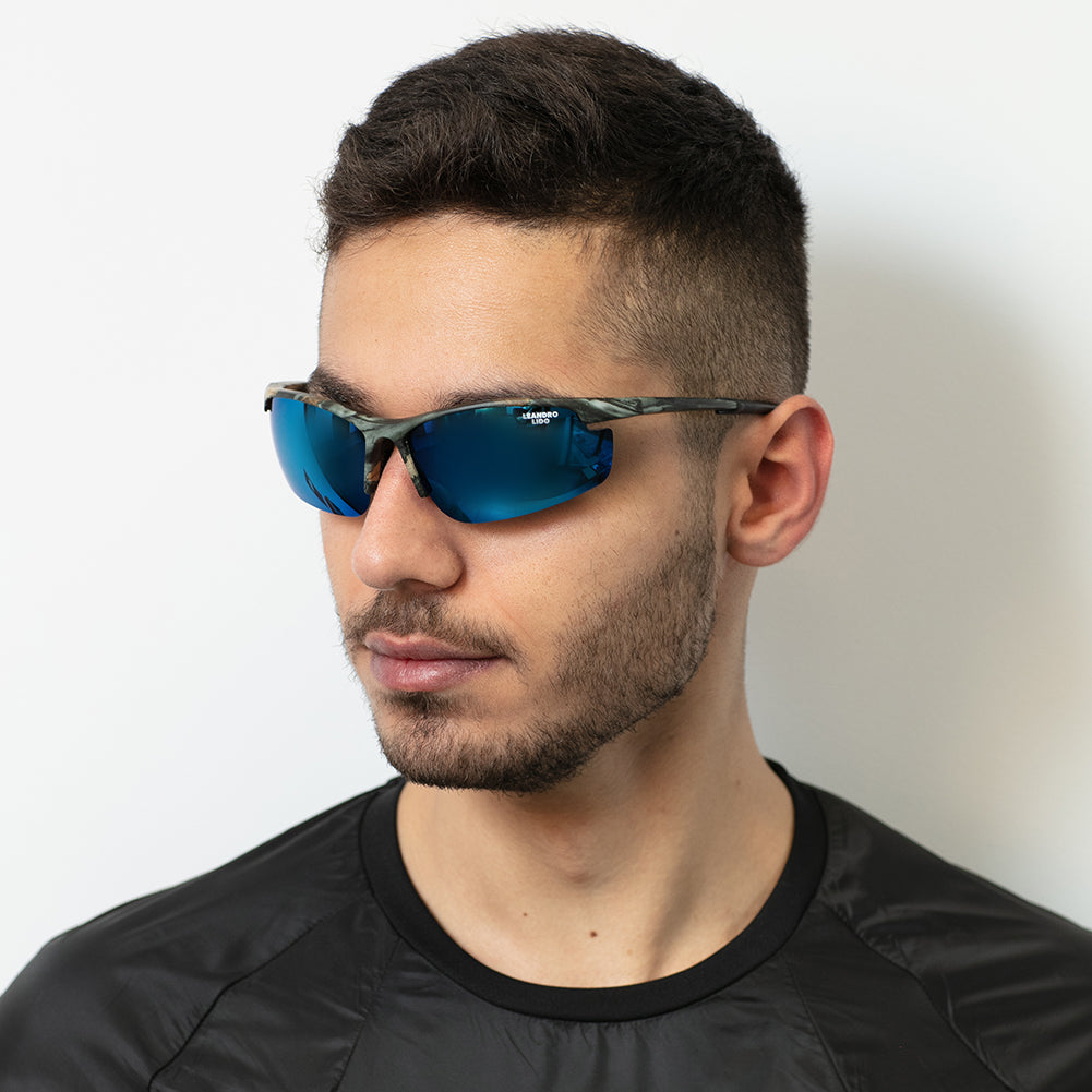 LEANDRO LIDO Power Gafas de sol deportivas camuflaje/azul