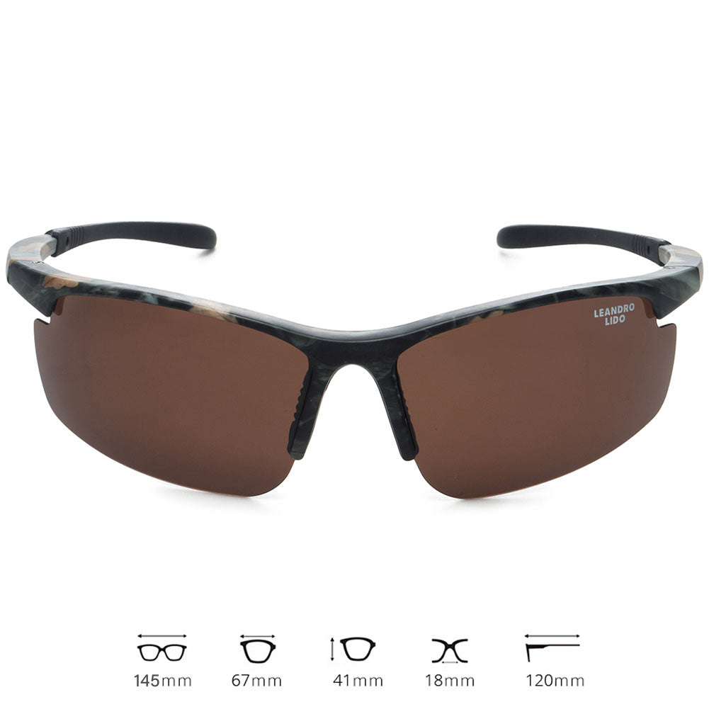 LEANDRO LIDO Power Gafas de sol deportivas camuflaje/marrÃ³n