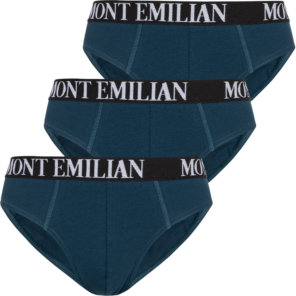 MONT EMILIAN "Avignon" Hombre Calzoncillos slip Pack de 3 azul marino