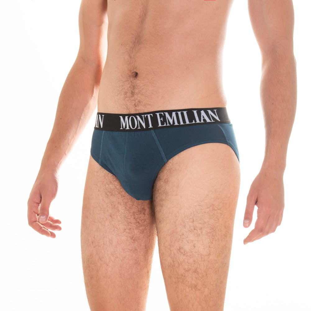 MONT EMILIAN "Avignon" Hombre Calzoncillos slip Pack de 3 azul marino